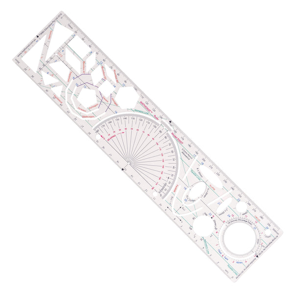 MathomatCombined Ruler Template – Mathomat geometry drawing template