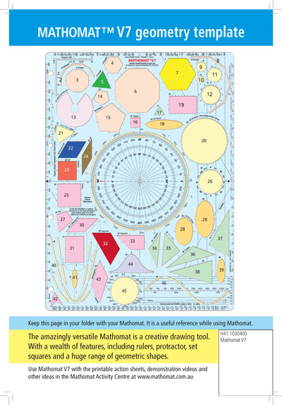 Mathomat V7 Geometry Template. Class pack of 40. – Mathomat geometry ...