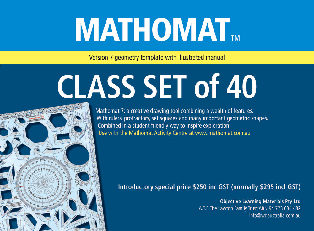 Mathomat V7 Geometry Template. Class pack of 40.
