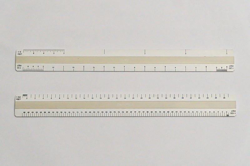 7112 Ratios: 1: 5, 10, 20, 50, 100 - Hand scale ruler, 300mm