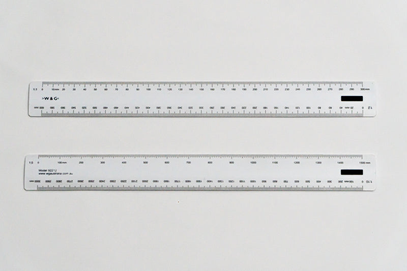92212 Ratios: 1:1, 2, 5, 10 - Hand scale ruler, 300mm