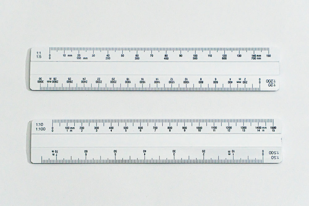 92406 Ratios: 1:1,5,10,20,50.100,200,500 - Hand scale ruler, 150mm