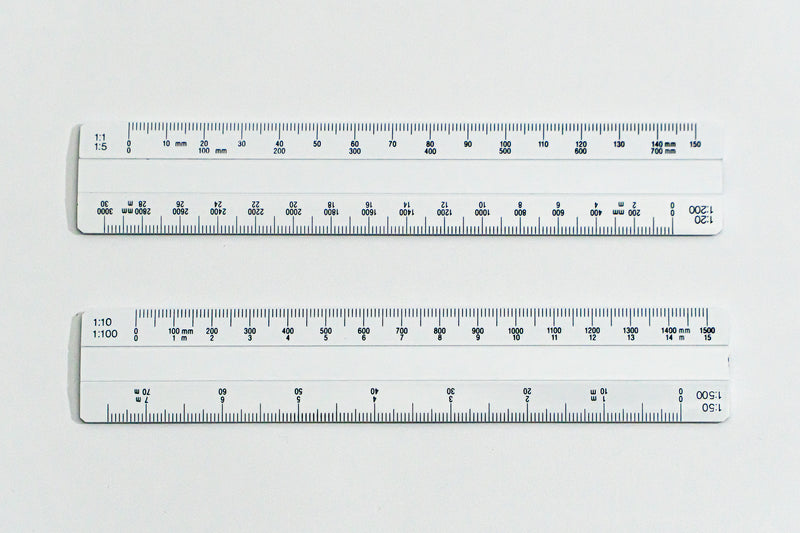 92406 Ratios: 1:1,5,10,20,50.100,200,500 - Hand scale ruler, 150mm