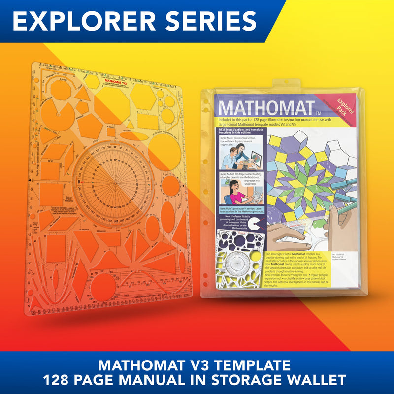 Mathomat V3 Geometry Template<br>(Explorer Pack) With 128 page illustrated student manual