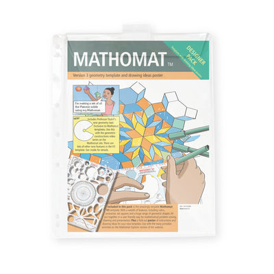 Mathomat V3B Geometry Template<br>with single scale protractor<br>(Designer pack)