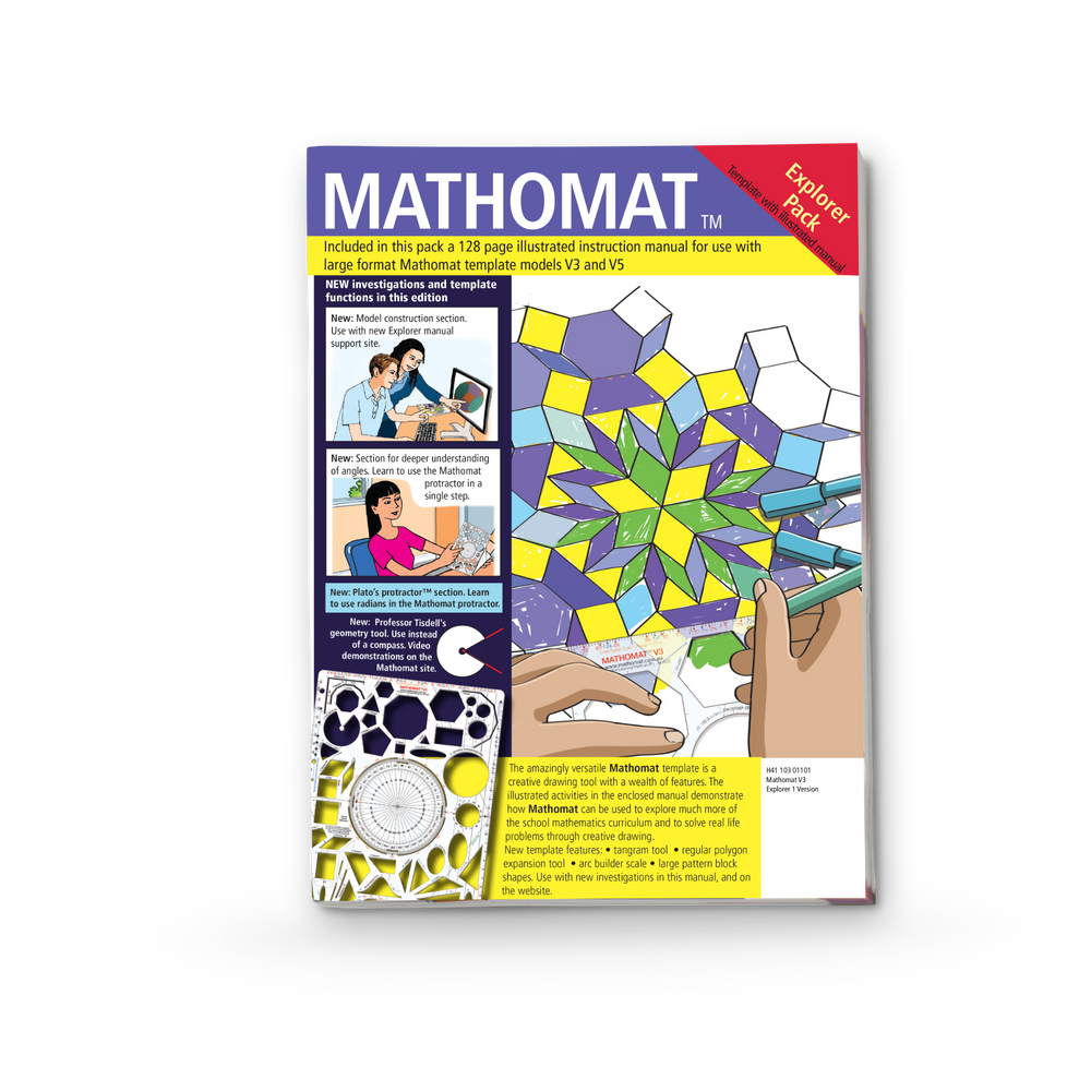 Mathomat V3 Geometry Template<br>(Explorer Pack) With 128 page illustrated student manual