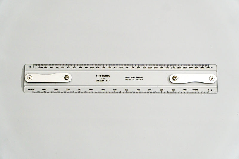 MF63-300 Drafting Machine Ruler, 1:5,10.  Length: 300mm with B2 chuck plate fitted