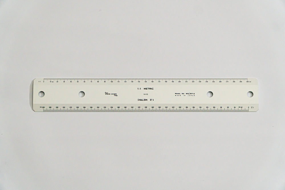 MY12 - Opaque Drafting Machine Ruler, 1:1,2 Length: 300mm – Mathomat ...