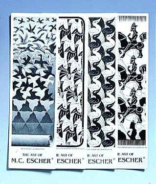 M C Escher Bookmarks Black and White Editions Set 5