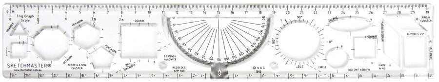 Mathomat Sketchmaster Ruler in storeage wallet – Mathomat geometry ...